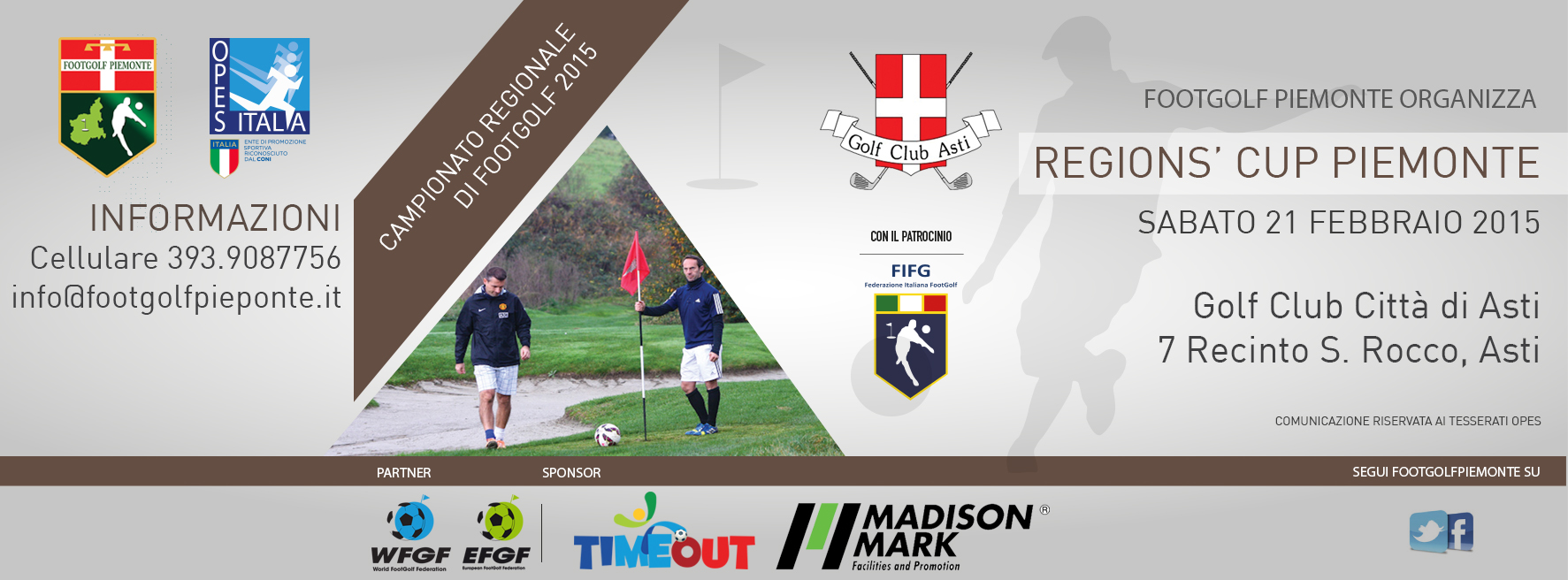 Locandina 4° tappa Regions' Cup Footgolf Piemonte ad Asti sabato 21 febbraio 2015 Facebook