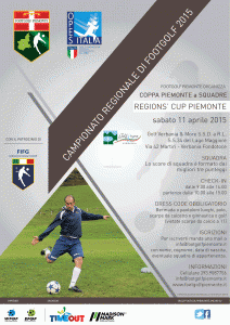 Locandina 5° tappa Regions' Cup Footgolf Piemonte a Verbania sabato 11 aprile 2015