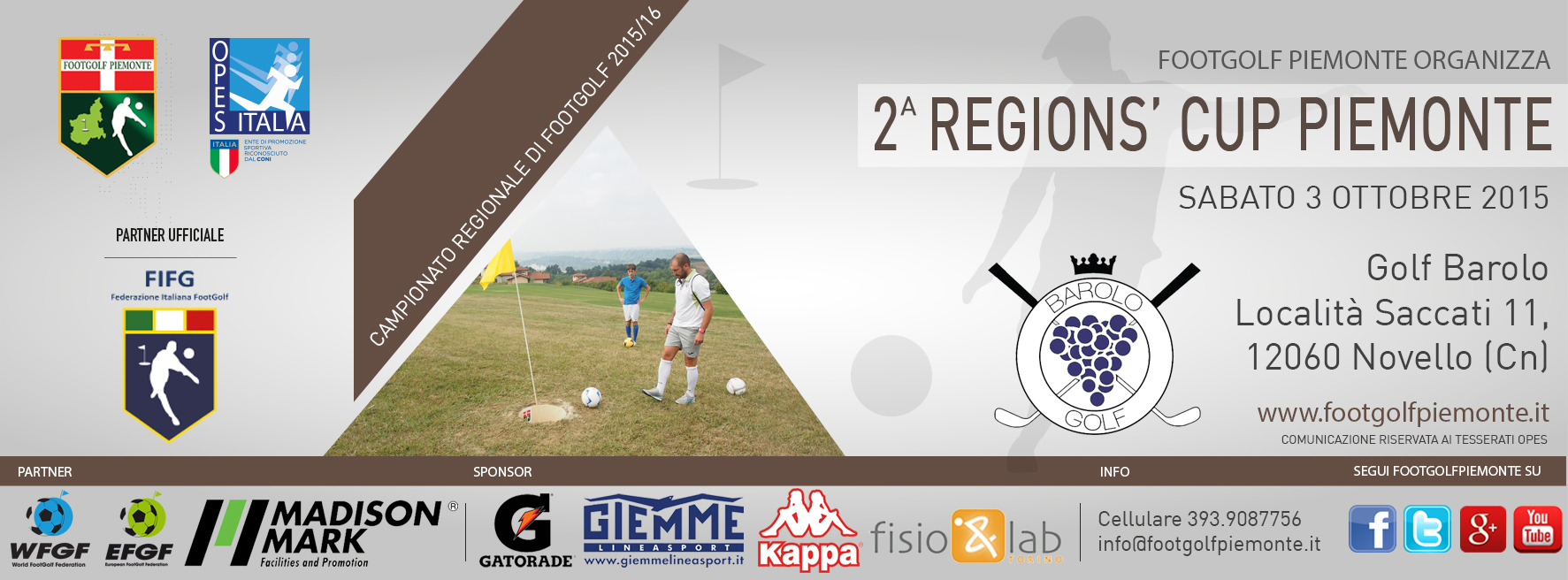 Locandina 2 tappa Regions' Cup Footgolf Piemonte 2015/2016 Novello CN sabato 3 ottobre 2015_bis