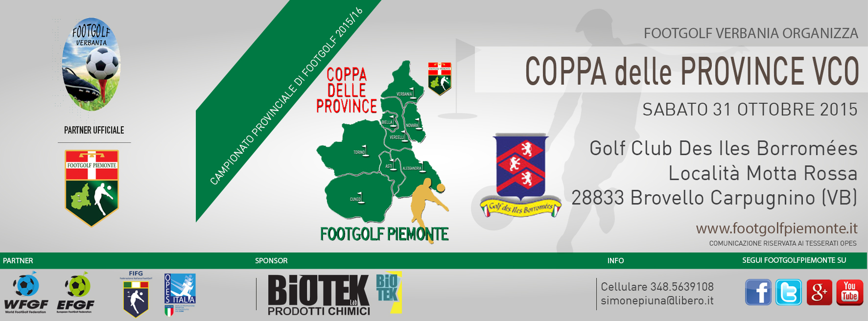 Locandina Coppa delle Province VCO Footgolf Piemonte 2016 carpugnino sabato 31 ottobre 2015