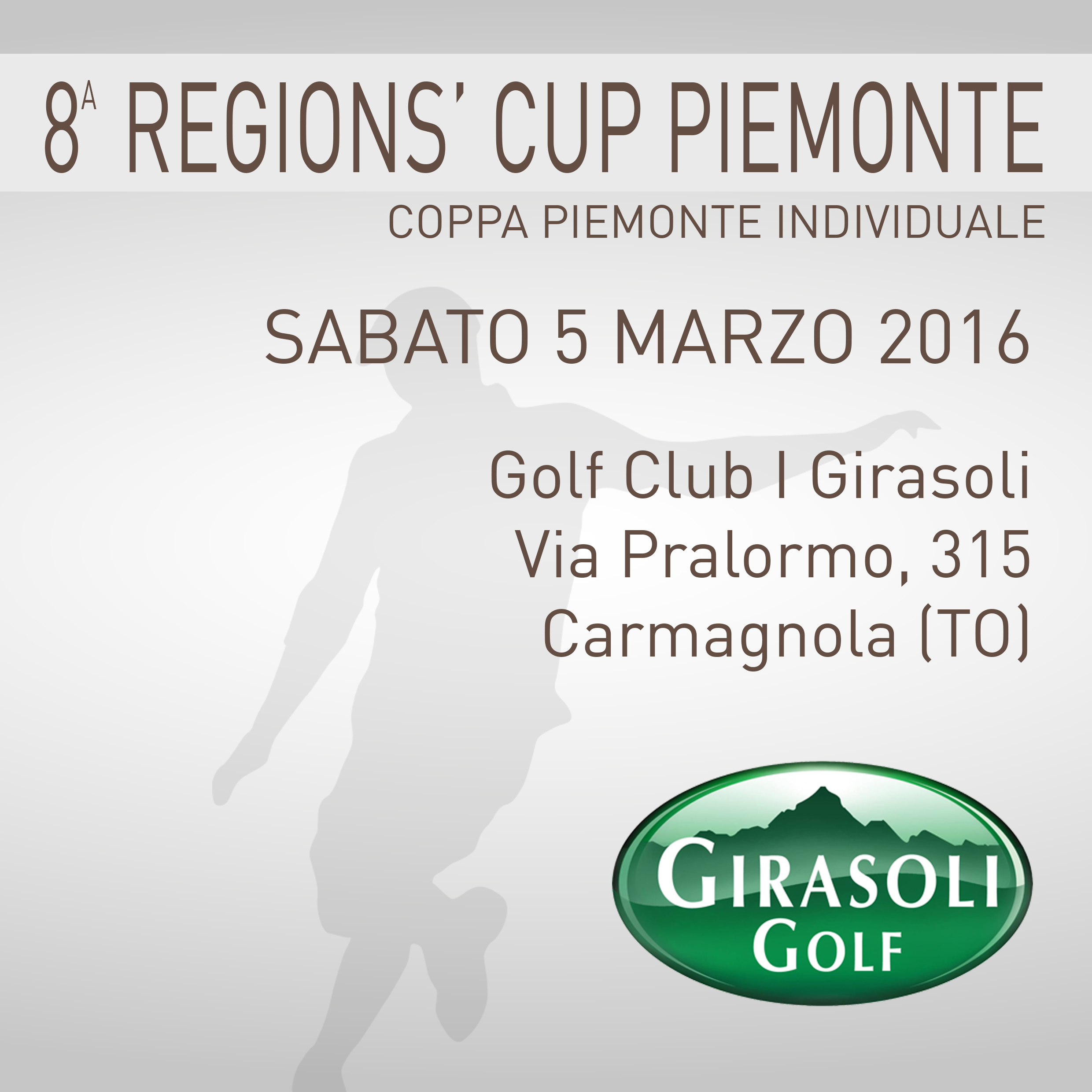 Locandina 8 tappa Regions' Cup Footgolf Piemonte 2015-2016 Carmagnola TO sabato 5 marzo 2016 Negozio