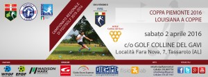 Locandina Coppa Piemonte 2016 Footgolf Louisiana Coppie Tassarolo Al sabato 2 aprile 2016