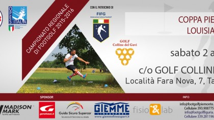 Locandina Coppa Piemonte 2016 Footgolf Louisiana Coppie Tassarolo Al sabato 2 aprile 2016