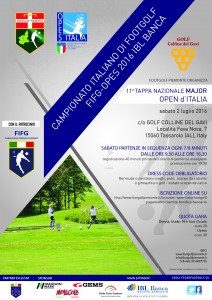 Locandina 3 Open d'Italia Footgolf Piemonte Gavi AL sabato 2 luglio 2016