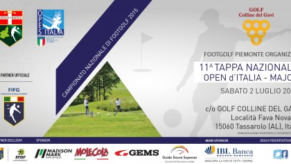 Locandina 3 Open d'Italia Footgolf Piemonte Gavi AL sabato 2 luglio 2016 Facebook