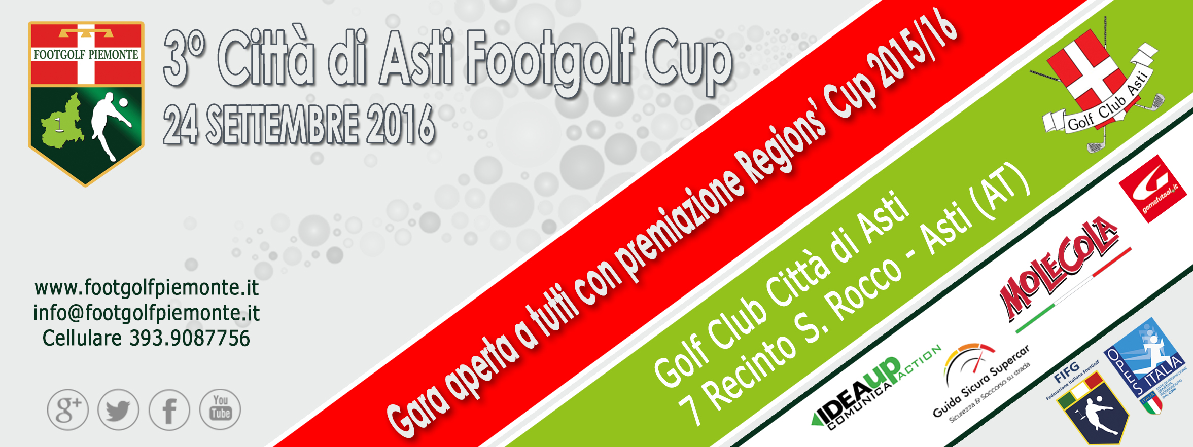 Locandina Premiazione Regions' Cup Footgolf Piemonte 2016 Asti AT sabato 24 settembre 2016